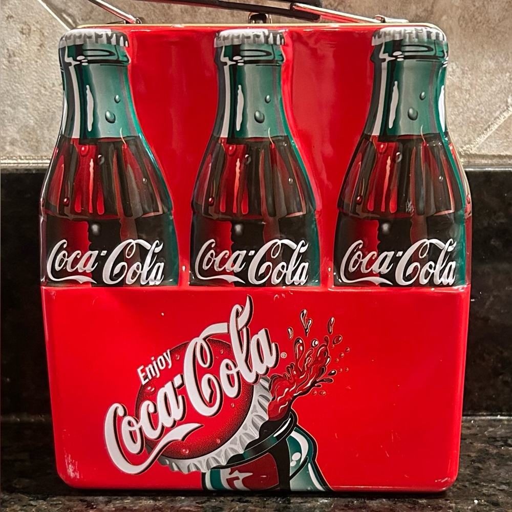 Coca-Cola Red and Green Metal Lunch Box